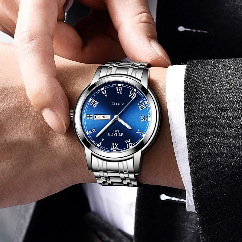 Man Watch Quartz Watches Luxury Business Waterproof Luminous Men Wristwatches Sports Stainless Steel Watches for Man