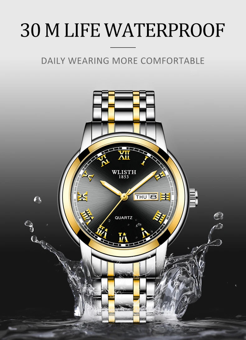 Watches for man Luxury Quartz Wristwatch Men Fashionable Business Waterproof Luminous Mens Watch Clock Man Watches Relogio