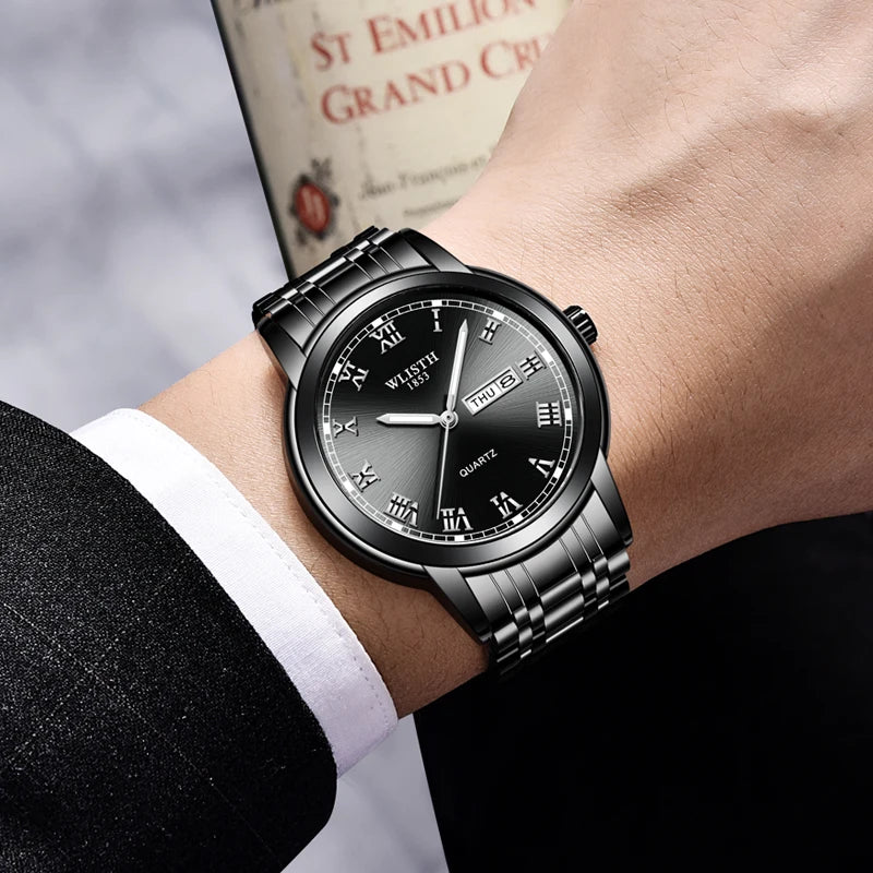 Man Watch Quartz Watches Luxury Business Waterproof Luminous Men Wristwatches Sports Stainless Steel Watches for Man