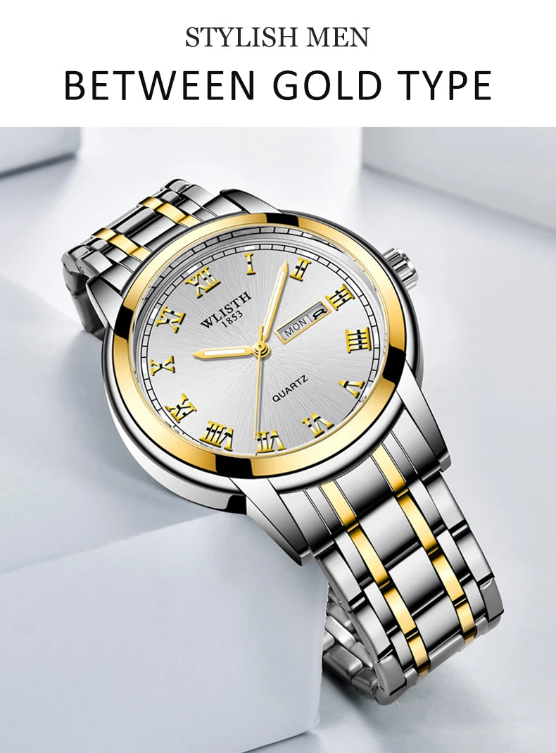 Man Watch Quartz Watches Luxury Business Waterproof Luminous Men Wristwatches Sports Stainless Steel Watches for Man
