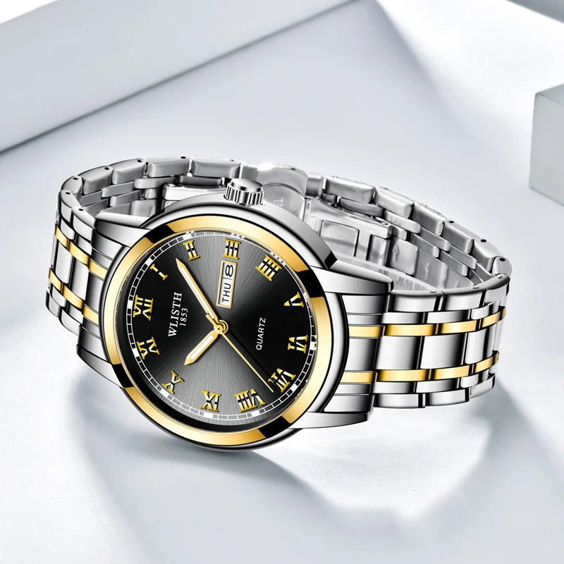 Man Watch Quartz Watches Luxury Business Waterproof Luminous Men Wristwatches Sports Stainless Steel Watches for Man
